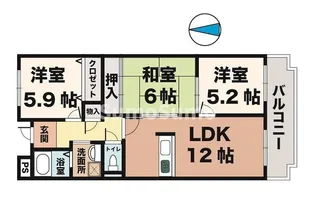 マウンティン・ツー【3階】の間取り