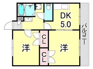 ダイコーポ西藤江【2階】の間取り