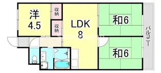 シャン堀之内【1階】の間取り