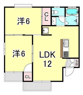 兵庫県西宮市天道町【アパート】の間取り