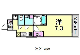 1Kの間取り画像