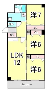 兵庫県芦屋市精道町【マンション】の間取り