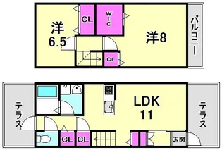 エルクレール甲東の間取り