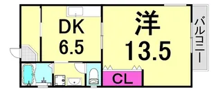兵庫県西宮市今津二葉町【アパート】の間取り
