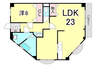 苦楽園グリーンハイツ【4階】の間取り