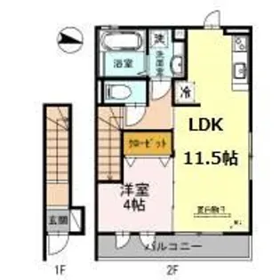 兵庫県宝塚市鹿塩1丁目【アパート】の間取り