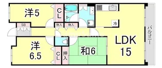 甲子園三番町ハイツ【3階】の間取り