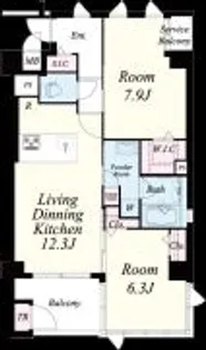 カロス イデア大橋【3階】の間取り