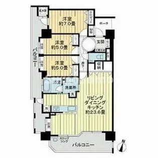 福岡県福岡市中央区警固2丁目【マンション】の間取り