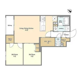 アジュールテラス目黒祐天寺【2階】の間取り