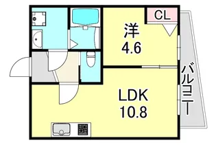 サンハイツ三宮【4階】の間取り