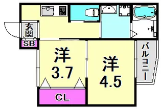 兵庫県神戸市兵庫区会下山町3丁目【アパート】の間取り