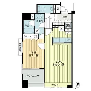 1LDKの間取り画像