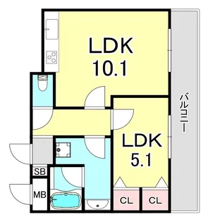 兵庫県神戸市長田区腕塚町3丁目【マンション】の間取り