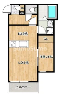 エルモス姪浜Ⅱ【3階】の間取り