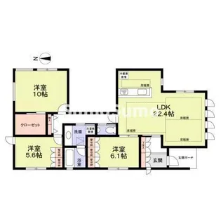 弦巻3丁目賃貸住宅【1階】の間取り
