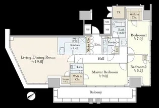プラウドタワー渋谷【18階】の間取り