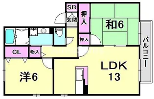 兵庫県西宮市上大市2丁目【アパート】の間取り
