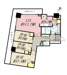 グランアルト天神タワー【10階】の間取り