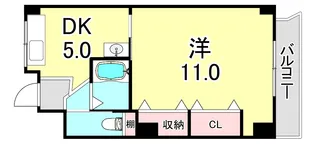 白川台ハイツ【5階】の間取り