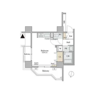 コラム神泉【6階】の間取り