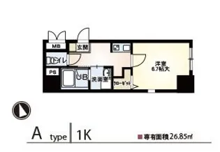 レジデンス・スエヒロ 上本町【1階】の間取り