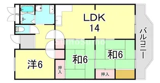 夙川ライムヴィラ【4階】の間取り