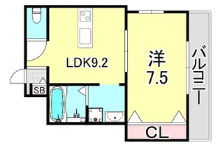 フローレス岡本【2階】の間取り