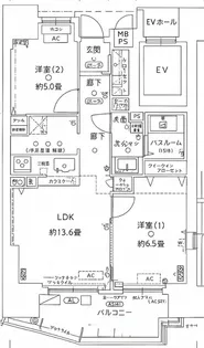 ワコーレ大倉山ザスィート【2階】の間取り