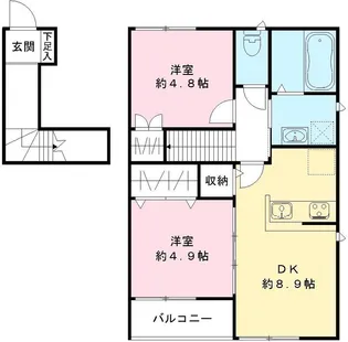 2DKの間取り画像