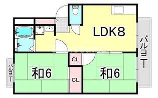 兵庫県尼崎市西昆陽2丁目【アパート】の間取り