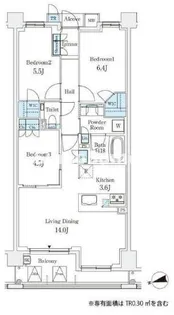 兵庫県芦屋市朝日ケ丘町【マンション】の間取り