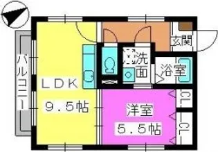 グリーンカーサ姪浜【2階】の間取り