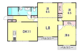 親王塚一番館【2階】の間取り