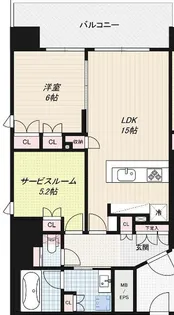 Noire北堀江【14階】の間取り