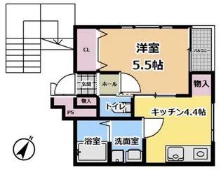 1DKの間取り画像