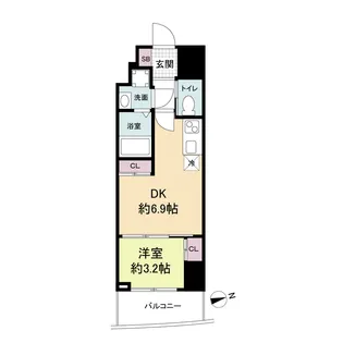 大阪府大阪市浪速区日本橋東2丁目【マンション】の間取り