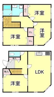 兵庫県西宮市中島町【テラスハウス】の間取り