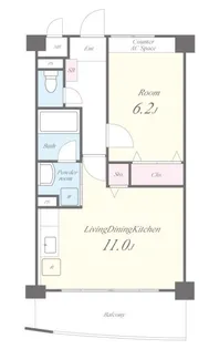 ボヌール有瀬【3階】の間取り