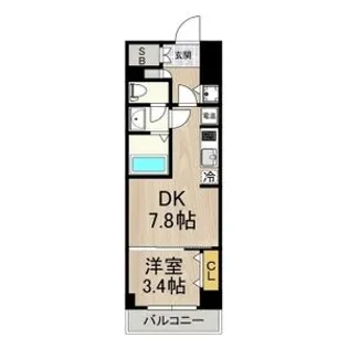 1DKの間取り画像