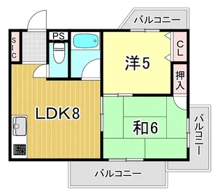 兵庫県神戸市中央区熊内町9丁目【マンション】の間取り