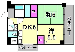 兵庫県尼崎市東園田町1丁目【マンション】の間取り