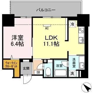 Wistaria Residence Hakata【7階】の間取り