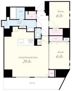テアトル神南【15階】の間取り