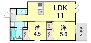 ホワイトガーデン西宮中島町【1階】の間取り