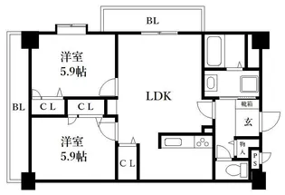 アミティエ博多駅南【2階】の間取り