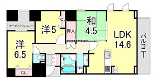 プレミスト西宮北口【3階】の間取り