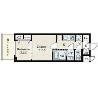 エスレジデンス日本橋Qualier【4階】の間取り