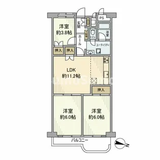 フドウ三軒茶屋ハイツ【7階】の間取り