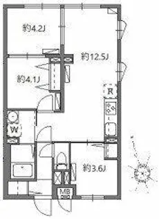 ソラシアレジデンス学芸大学Ⅱ【2階】の間取り